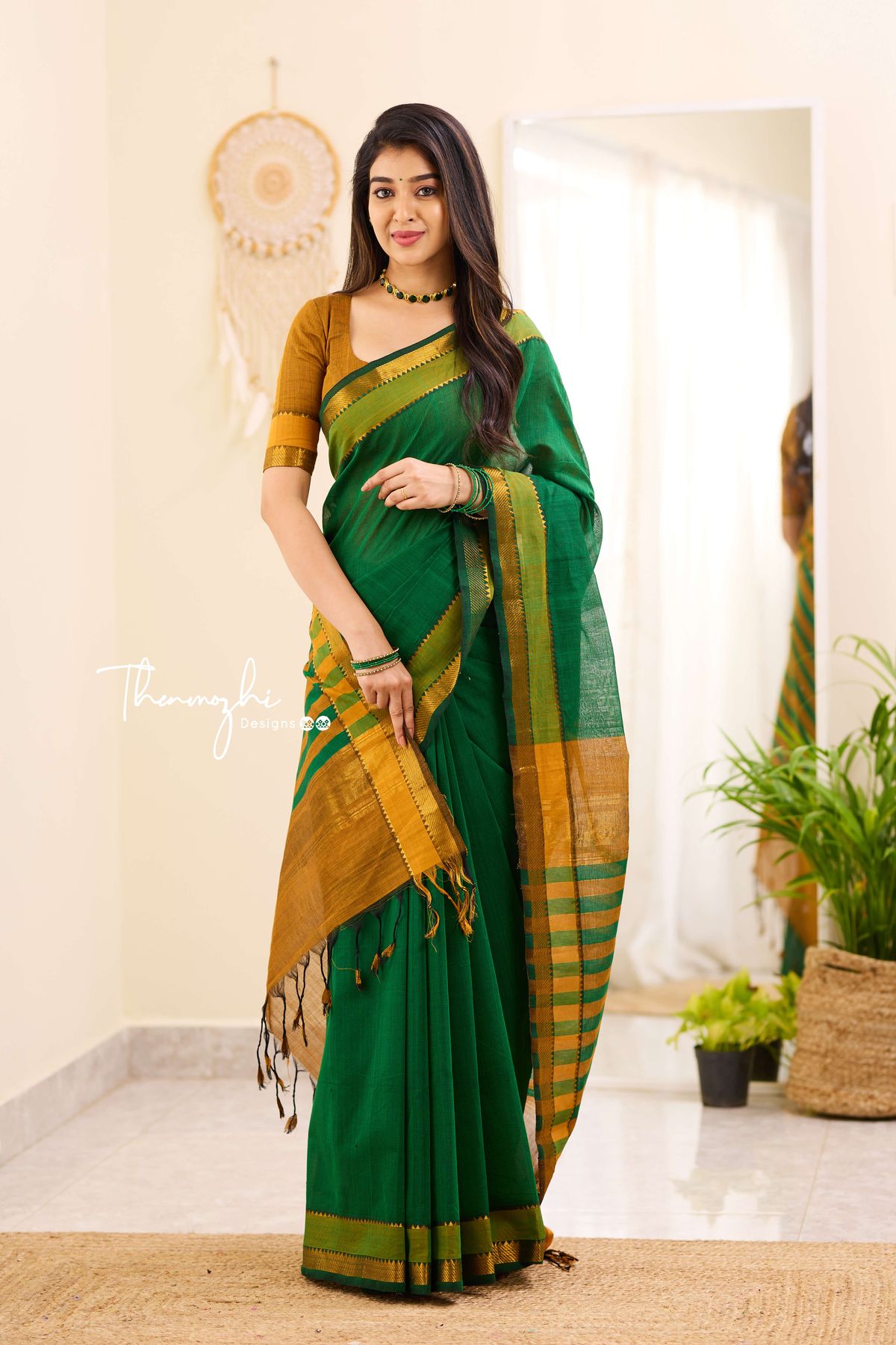 Green Cotton Saree